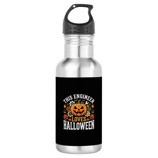 Garrafa Vetor de Abóbora de Engenheiro de Halloween (Frente)