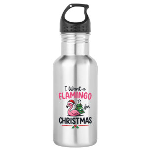 Garrafa Vetor de Citação de Natal de Flamingo