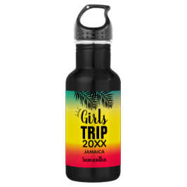 Garrafa Viagem de Meninas Tropicais, Ano Coroa e Nome