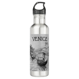 Garrafa Viagem Itália - souvenir preto e branco de VENICE