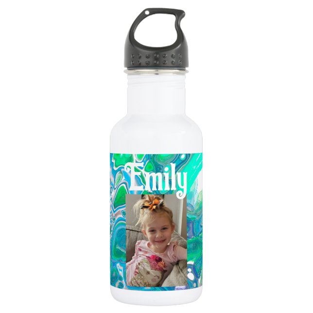 Garrafa Vidro do mar personalizado Abstrato de arte digita (Frente)