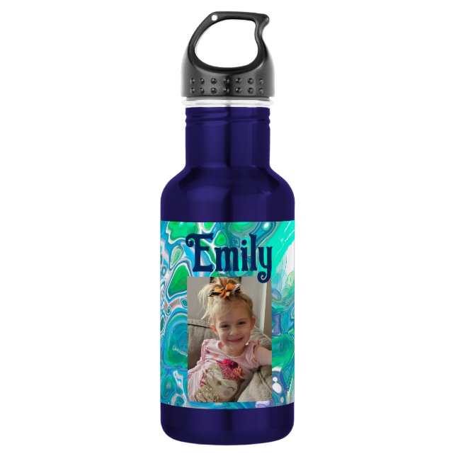 Garrafa Vidro do mar personalizado Abstrato de arte digita (Frente)