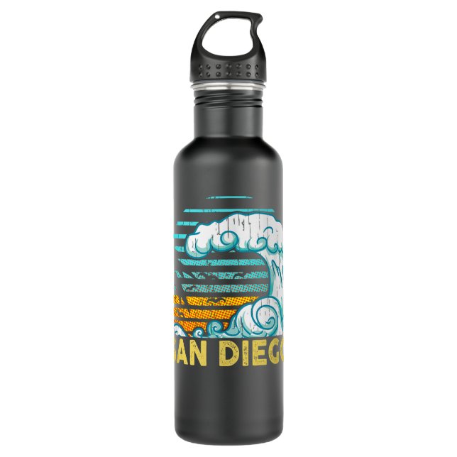 Garrafa Vinatge San Diego Wave Retro Surfing Surf Souvenir (Frente)