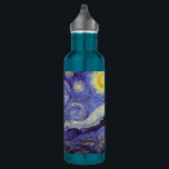 Garrafa Vincent Van Gogh Starry Night Vintage Fine Art<br><div class="desc">Vincent van Gogh Starry Night Fine Art Painting Starry Night Starry Night é uma pintura do artista poste-impressionista holandês Vincent van Gogh. O céu azul à noite está cheio de nuvens, estrelas e uma lua crescente brilhante. A Noite Estrelada é a única noturna na série de visões da janela do...</div>