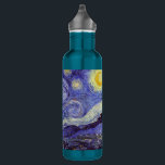 Garrafa Vincent Van Gogh Starry Night Vintage Fine Art<br><div class="desc">Vincent van Gogh Starry Night Fine Art Painting Starry Night Starry Night é uma pintura do artista poste-impressionista holandês Vincent van Gogh. O céu azul à noite está cheio de nuvens, estrelas e uma lua crescente brilhante. A Noite Estrelada é a única noturna na série de visões da janela do...</div>