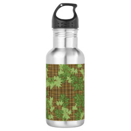 Garrafa Vinho verde sobre xadrez marrom-escuro