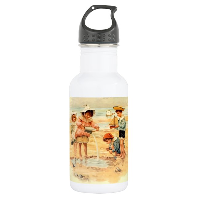 Garrafa Vintage Antiguamente Beach Boy Children Fine Art (Frente)