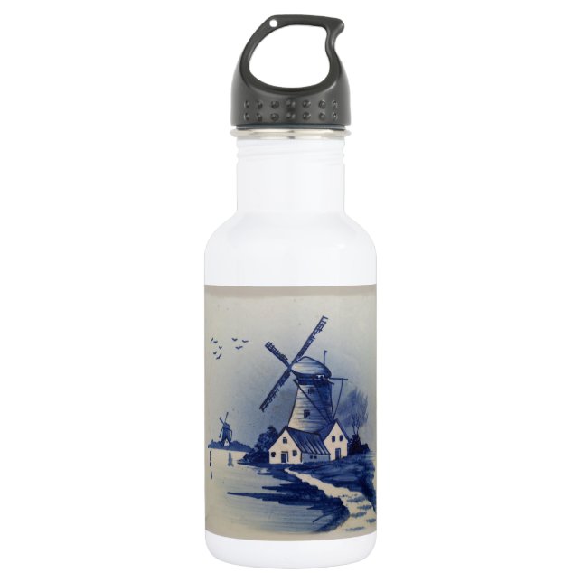 Garrafa Vintage Blue White Delft Windmill (Frente)