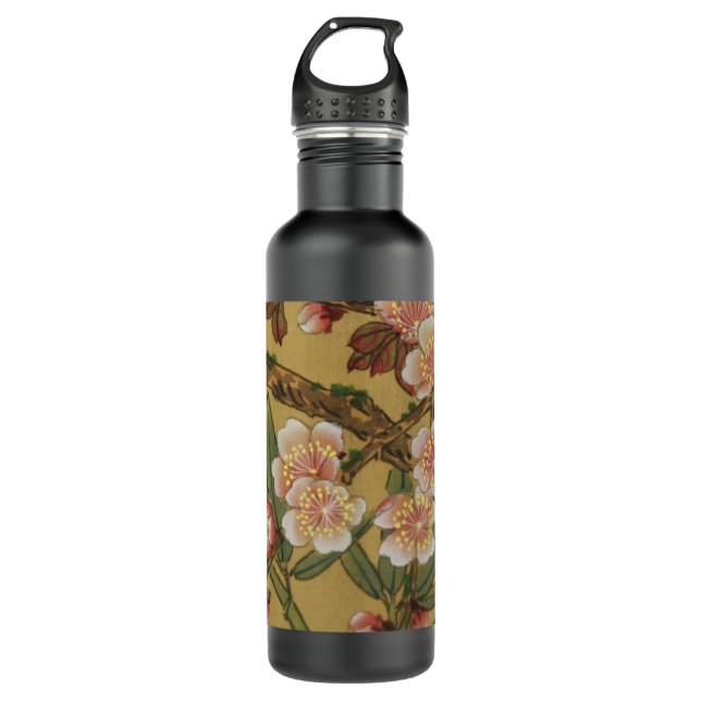 Garrafa Vintage Cherry Blossoms Asiáticos Flores Japonesas (Frente)