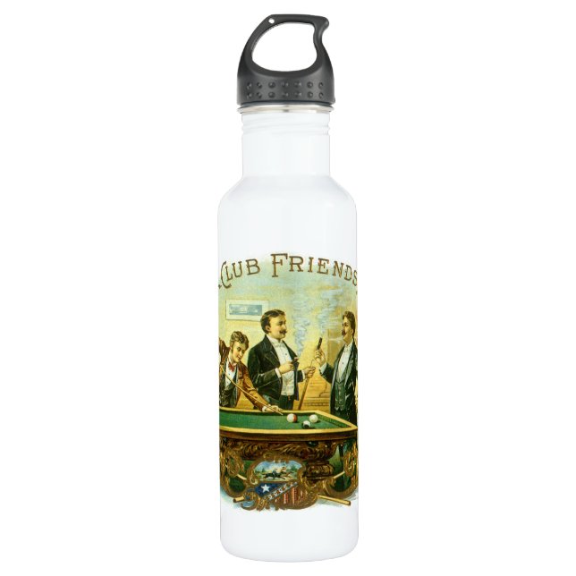 Garrafa Vintage Cigar Label Art, Club Amigos Billiards (Frente)