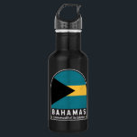 Garrafa Vintage com desconforto na bandeira das Bahamas<br><div class="desc">O emblema angustiado das Bahamas,  que inclui a bandeira e o casaco de armas.</div>