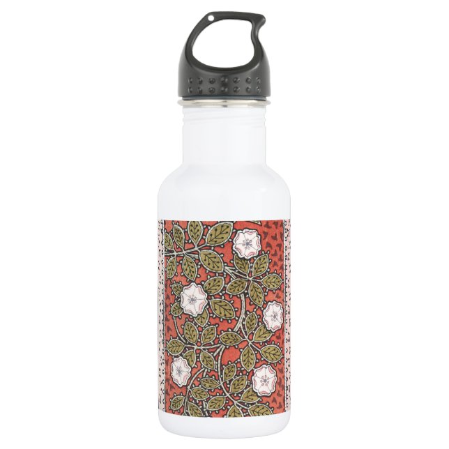 Garrafa Vintage da ilustração da Rosa selvagem (Frente)