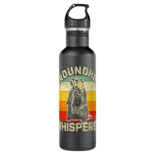 Garrafa Vintage Groundhog Whisperer Silhouette Gift Ground (Frente)