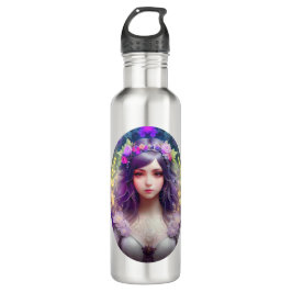 Garrafa Vintage Mucha Style Linda Retrato de Mulher