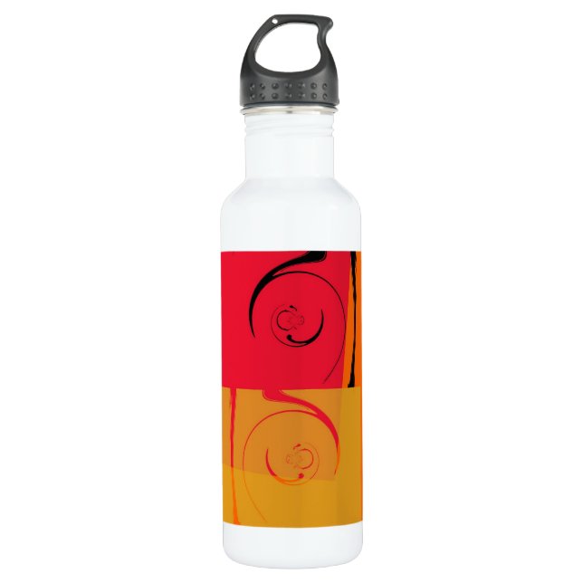 Garrafa Vintage Pink, laranja, amarelo retro-art deco (Frente)