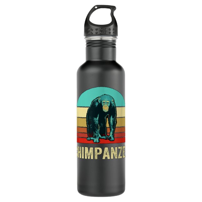 Garrafa Vintage Retro Style Sunset Chimpanzé (Frente)