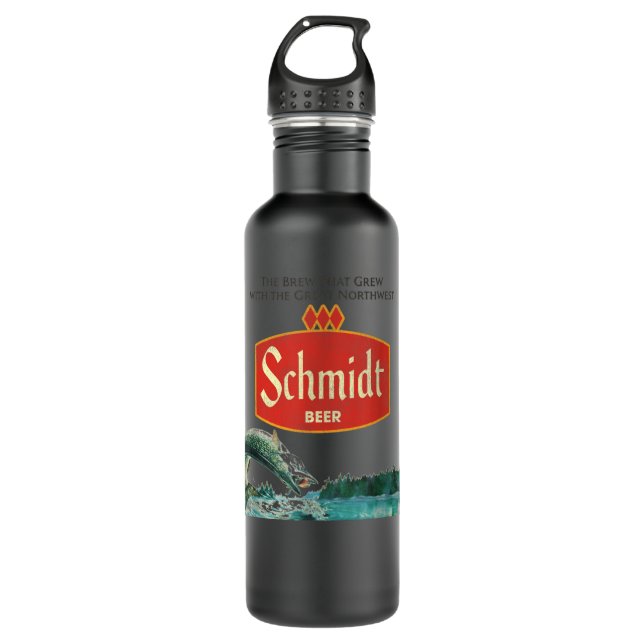 Garrafa Vintage Schmidt Beer Retro Defunct Fishing Nature  (Frente)