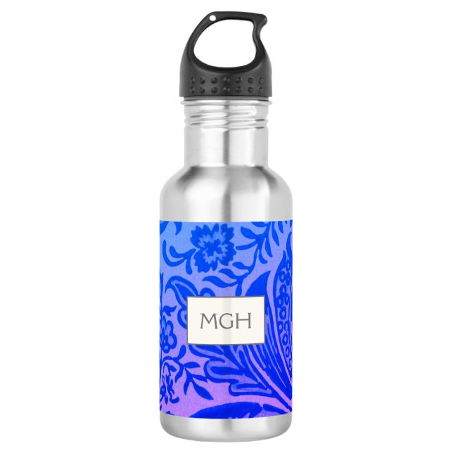 Garrafa Vintage William Morris Blue Botanograma (Frente)