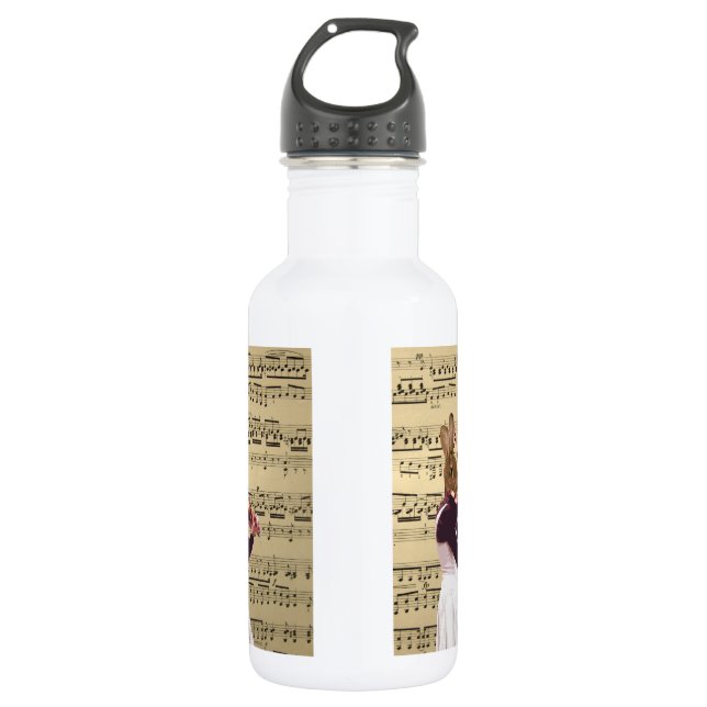 Garrafa Violinista de coelho engraçado (Frente)