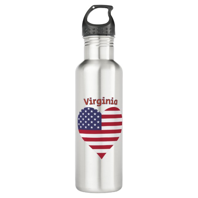Garrafa Virginia American Flag Heart (Frente)