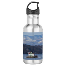 Garrafa Vista de inverno do farol de Esopus Meadows