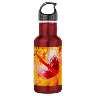 Garrafa Visualização Lado do Hibiscus Laranja