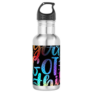 Garrafa Você conseguiu estrelas e cores inspiradoras