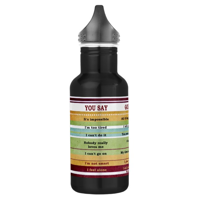 Garrafa "Você diz/Deus diz" Versões de Bíblia inspiraciona (Esquerda)