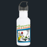 Garrafa Você os comeria com um rato?<br><div class="desc">Este design oficialmente licenciado apresenta um momento memorável direto das páginas do querido livro do Dr. Seuss, Green Eggs and Ham. A ilustração mostra o sempre persistente Sam-I-Am gesticulando em direção ao seu famoso prato em uma mesa, enquanto um pequeno rato senta-se pacientemente por perto em um pequeno banco. A...</div>