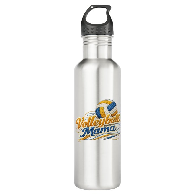 Garrafa Volleyball Mama Water Bottle (Retro Script) (Frente)