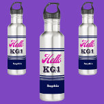 Garrafa Volta Personalizada Para A Escola Hello KG1<br><div class="desc">Volta Personalizada Para A Escola,  Garrafa De Água Iva KG1. Personalize-o com o seu nome para uma aparência exclusiva de cinta.</div>