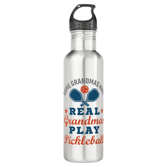 Garrafa Vovó de Knit de Verdade Joga Pickleball (Frente)