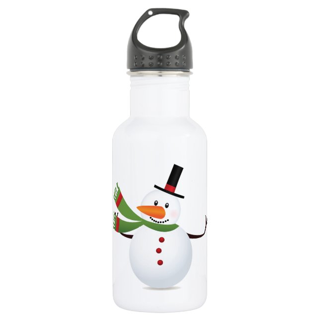 Garrafa Waving Carrot Nose Snowman (Frente)