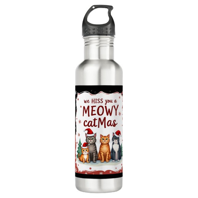 Garrafa We Hiss You A Meowy Catmas Funny Cat Christmas Ugl (Frente)
