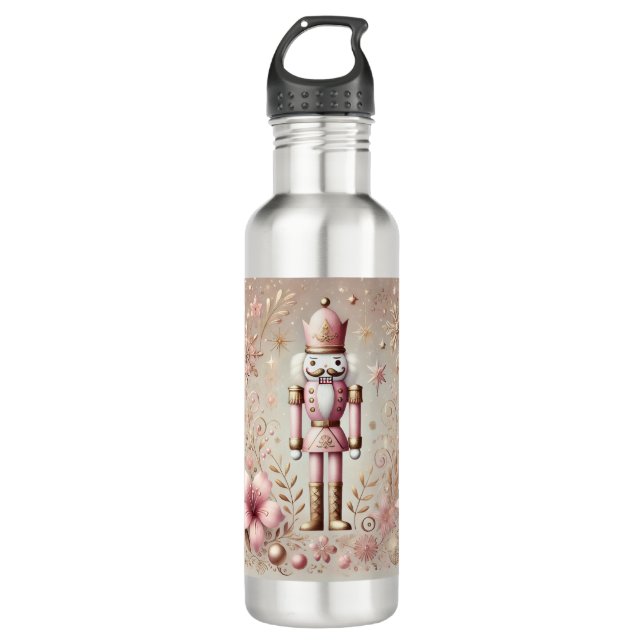 Garrafa Whimsical Elegant Pink and Gold Pastel Nutcracker  (Frente)