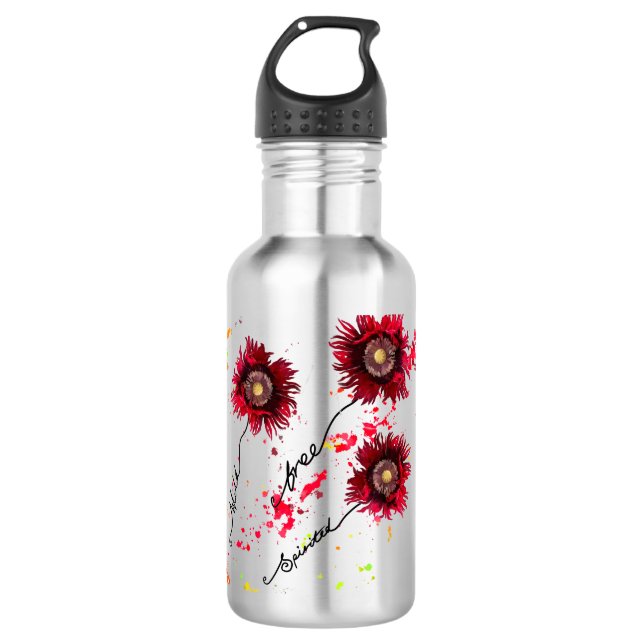 Garrafa Wild Free Spirited Papoilas com pano (Frente)