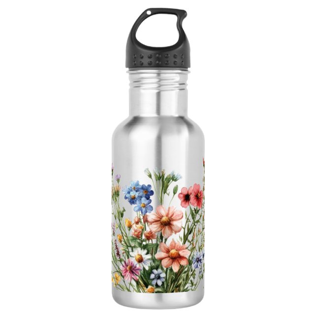 Garrafa Wildflowers & Stainless steel water bottle. stainl (Frente)