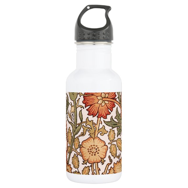 Garrafa William Morris Pink Rose Flower Wallpaper Padrão (Frente)