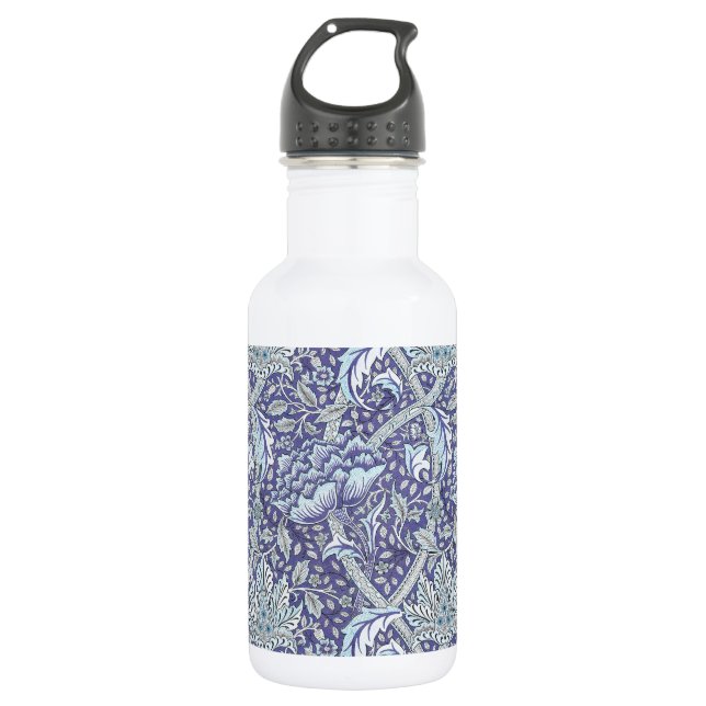 Garrafa William Morris Windrush Padrão Floral Azul (Frente)