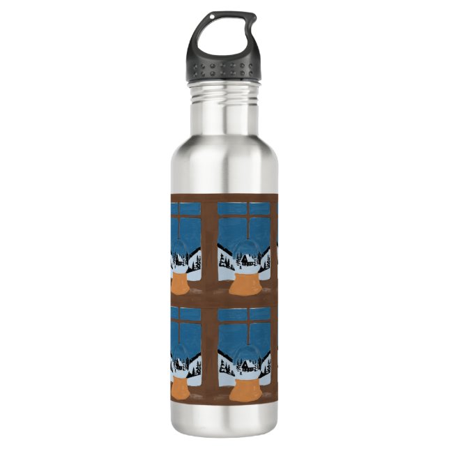 Garrafa Winter Steel Water Bottle - Snow Globe  (Frente)