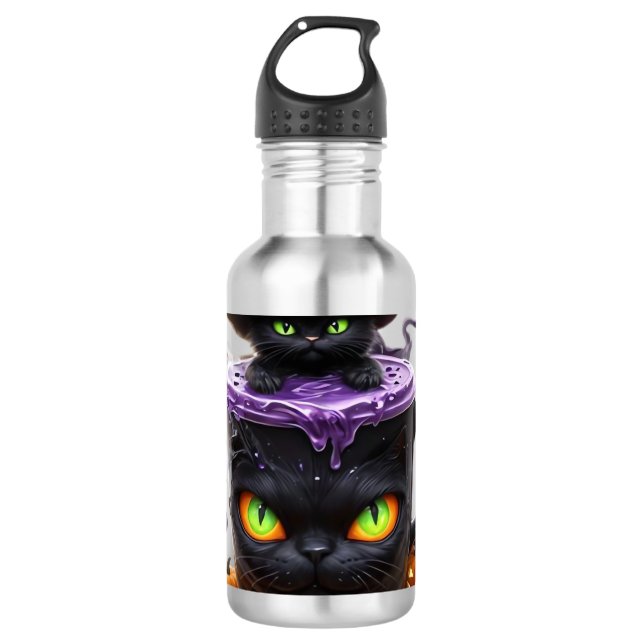 Garrafa Witch Cat Halloween Latte  Café assustadoramente f (Frente)