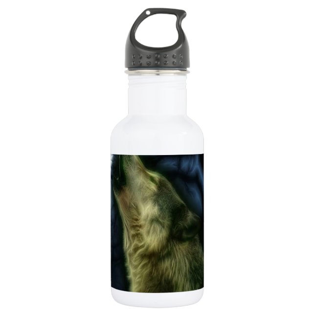 Garrafa Wolf Howling Na Lua (Frente)