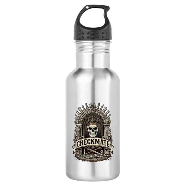 Garrafa Xadrez Antigo Checkmate Skull King (Frente)