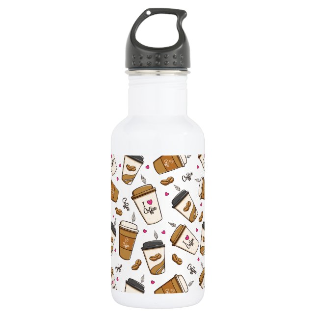 Garrafa Xícaras de Café, Grãos de Café, Amante de Café, Co (Frente)