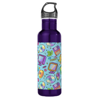 Garrafa Y2K Retro Tech Aesthetic Doodles Water Bottle