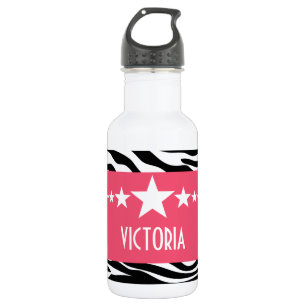 Garrafa Zebra Sassy cor-de-rosa da estrela