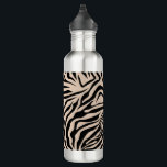 Garrafa Zebra Stripes Cream Beige Black Wild<br><div class="desc">Zebra Print - bege creme e padrão preto - impressão animal selvagem.</div>