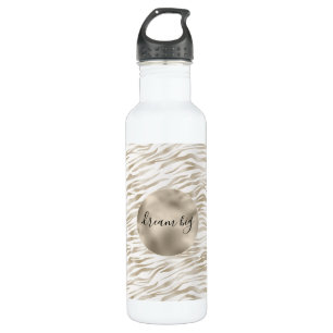 Garrafa Zen Cream Branco Cacau Castanho Zebra Impressão