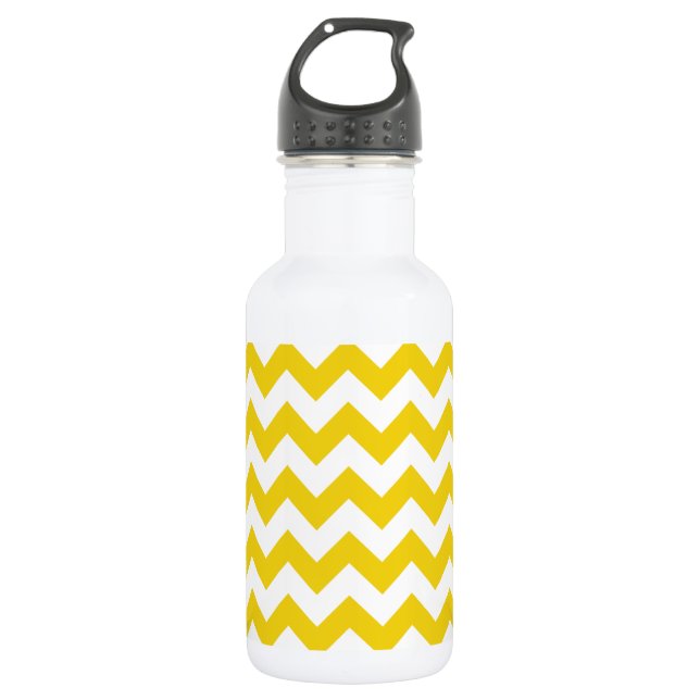 Garrafa Zigzag Amarelo, Chevron Amarelo, Padrão Geométrico (Frente)