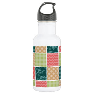 Garrafa Zigzag, Chevron, Gingham, Bolinhas, Patchwork